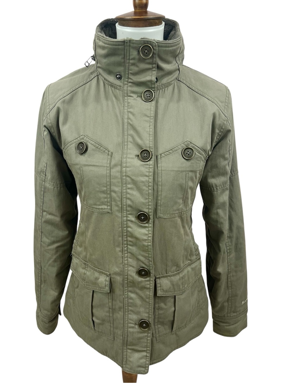 Moosejaw Olive Green Insulated Polartec Fleece Lined Utility Cargo Jacket Hooded